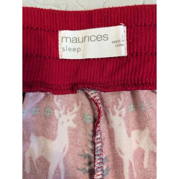 Maurice’s Christmas Pajama Pants Reindeer Bottom Large Drawstring - Picture 7 of 9